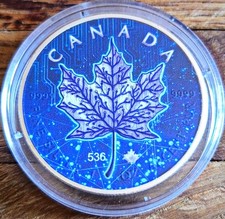 1oz Silber Maple Leaf Artificial Intelligence 2022 ohne CoA,Nr.536 von 777 Stück