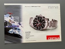 Certina DS Action Chronograph BMW Sauber F1 2006 Vintage Ad Werbung Reklame