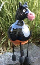 Keramik pferd gartenkugel - bk,