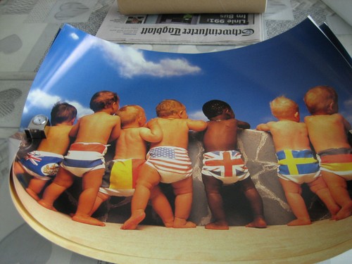 Babyposter mit windel - , und