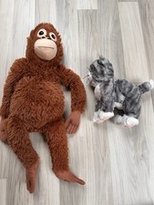 IKEA 2 Stofftiere,Kuscheltiere,groß,Katze,Affe