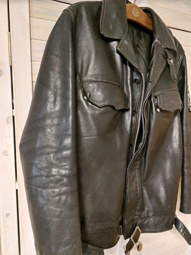 Original polizei lederjacke - original,