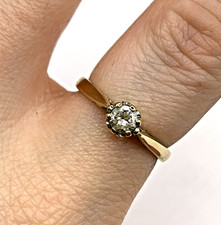 Solitärring 9 kt Gold Diamant