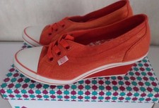  Damen Schuhe Keil-Sneaker ORANGE Keilabsatz 5,5cm Sportschuh Gr.41 NEU Even&ODD