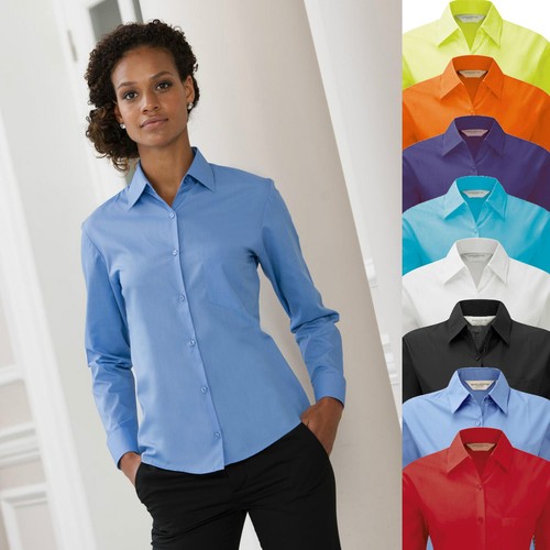 Damen bluse langarm popeline - bluse,