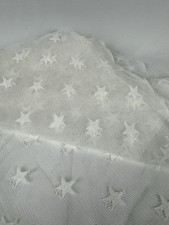 White Soft Mesh with Stars - (0.8m2)