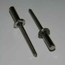 Bechernieten Dichtnieten Edelstahl  Flachkopf  3,2 , 4,0 , 4,8 und 6,4mm Nieten