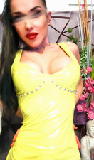 Glossy Lackleder Kleid Shiny Yellow & Lavendel Sommeredition Stretch One Size