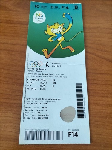 Used ticket olympic 08 - ticket, 10.08