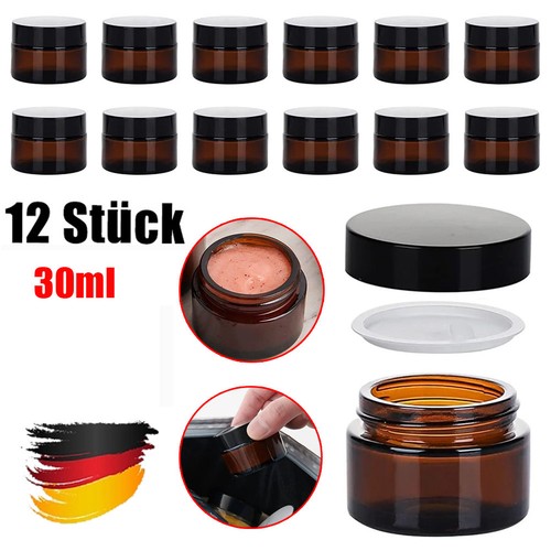 12x leer glastiegel braun - 12x,