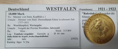 Notgeld westfalen 10000 mark - notgeld,