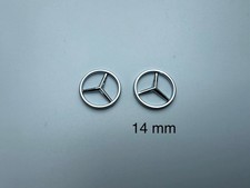 2x Mercedes Schlüssel Sticker Aufkleber Emblem Logo - 14 mm - Aluminium