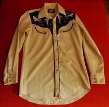 Western Hemd weiß Prior Rockabilly Swing Vintage 60s 70s Cowboy US shirt