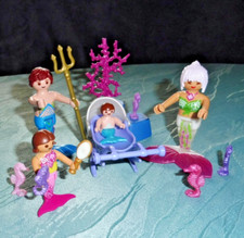 Playmobil Meerjungfrau mit Familie, Baby, Muschelwagen