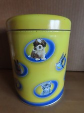 leere Blechdose Keksdose gelb