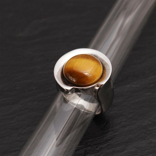 Edelstahl ring mit tigerauge - ring,