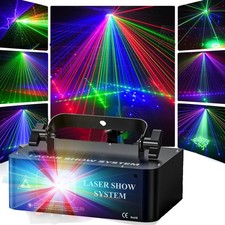 RGB Laser Beam Projektor DJ Disco Lichteffekt Party DMX Strobe Bühnenbeleuchtung