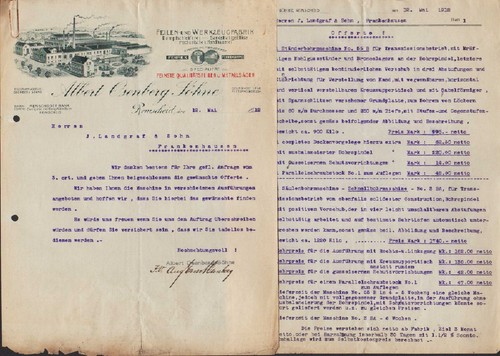 Remscheid brief 1912 feilen - remscheid,, 1912,