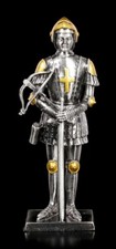 Zinn Ritter Figur mit Schwert und Armbrust - Veronese Mittelalter Krieger Statue