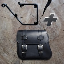 Satteltasche ZEUS BLACK + halter passend für Dyna Streetbob Harley Davidson HD