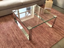 Draenert 1022 Klassik Couchtisch 90 x 90 x H 40 cm Kufen Chrom A. Ausstellung