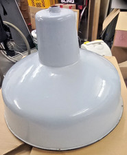 3 Stück Industrie Werkstattlampe Hängelampe Großer Emaille Schirm  in Hellgrau