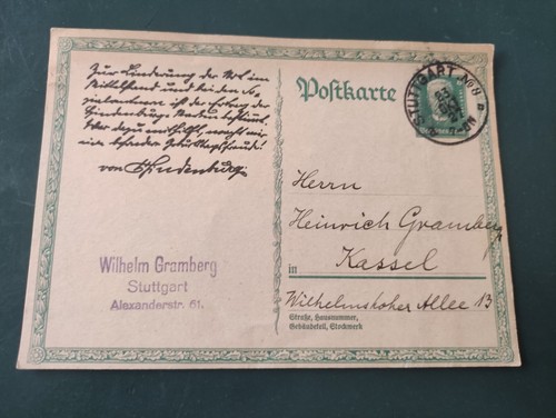 Postkarte gelaufen stuttgart - postkarte,