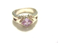 Silberring lila Stein (925er)