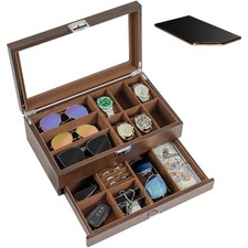 Uhrenbox holz mit fächern - holz,