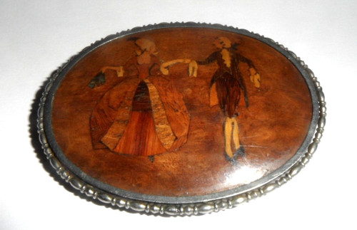 Vintage brosche holzintarsie - vintage,