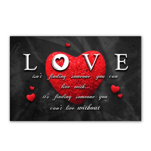 Liebe herz wandbild grau rot - herz,