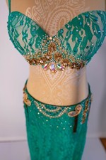 Neues grünes Bauchtanz Kostüm Set