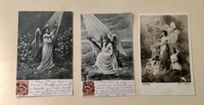 Drei antike Postkarten mit  Engel Motiv