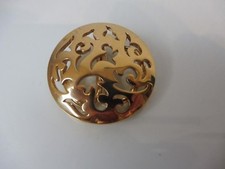 Pierre Lang Brosche, schöne Spange / Tuchspange , vergoldet