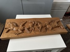 Pferdebild Holz Handarbeit Massivholz Wandbild Wandschmuck