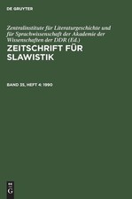 Zeitschrift Für Slawistik