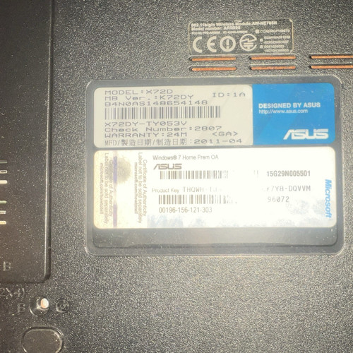 Asus x72 x72dr laptop - x72dr, 17,3"
