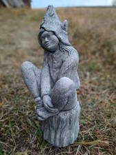 Massive Steinfigur Fee Elfe