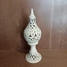 Große Terrakotta-Lichtlampe, Lampe für Kerze, tunesischer Stil, Marokko, 38 cm 