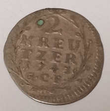Silbermünze Altdeutschland 2 Kreuzer 1743 GCF – Hessen-Darmstadt Rarität VZ