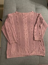 Selbstgestrickter Pullover, Fliederfarben, Größe 36/38