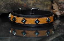 Lederhalsband mit Kuhfell