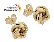 375 ECHT GOLD *** Ohrstecker Knoten strukturiert 9 mm Ø