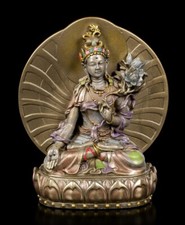 Buddha Figur - Weiße Tara - Fantasy Feng Shui Mönch Dekostatue