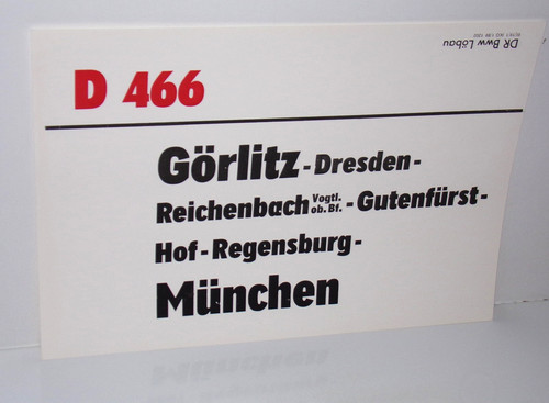 Zuglaufschild nachdruck papier - nachdruck,