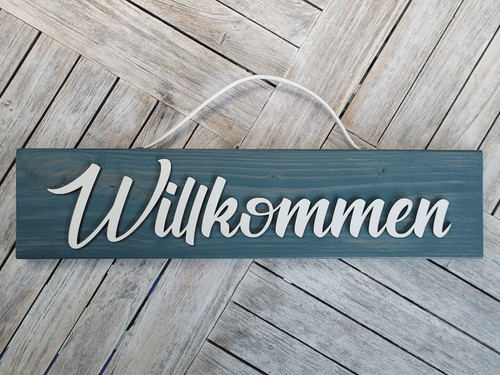 Willkommen schild holz - willkommen,