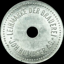 BIERMARKE: "1/2 Liter". BRAUEREI JOH. HUMBSER FÜRTH / BAYERN.