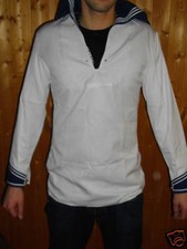 BW Marine Hemd Matrosenhemd Gr. 52 L weiß/blau Bordhemd Kielerhemd Faschingshemd