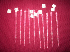 12 x Eiszapfen **  Glas**transparent mit Blasen* Weihnachtsdeko*Drescher* 30cm*