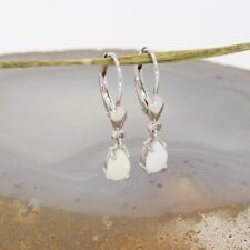SALE ! Wert 420 € Opal Ohrringe 0,17 carat in 585 14 Karat Weiß Gold